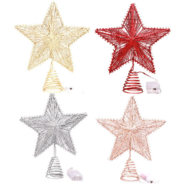 Linear Iron Christmas Tree Top Star Five-pointed Star