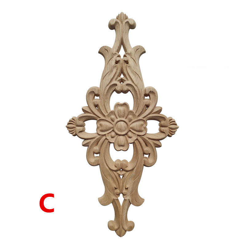 Solid Wood Decals Diamond Quadrilateral Furniture Decoration Carved Accessories
