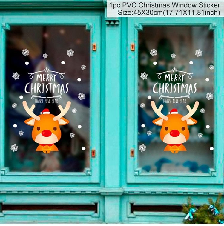 Christmas Store Window Decoration Stickers