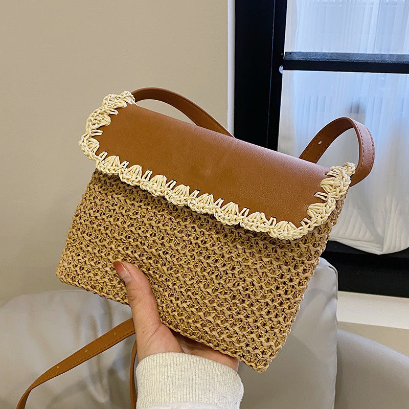 Women’s Straw Mori Style Western All-Matching Beach Crossbody Bag