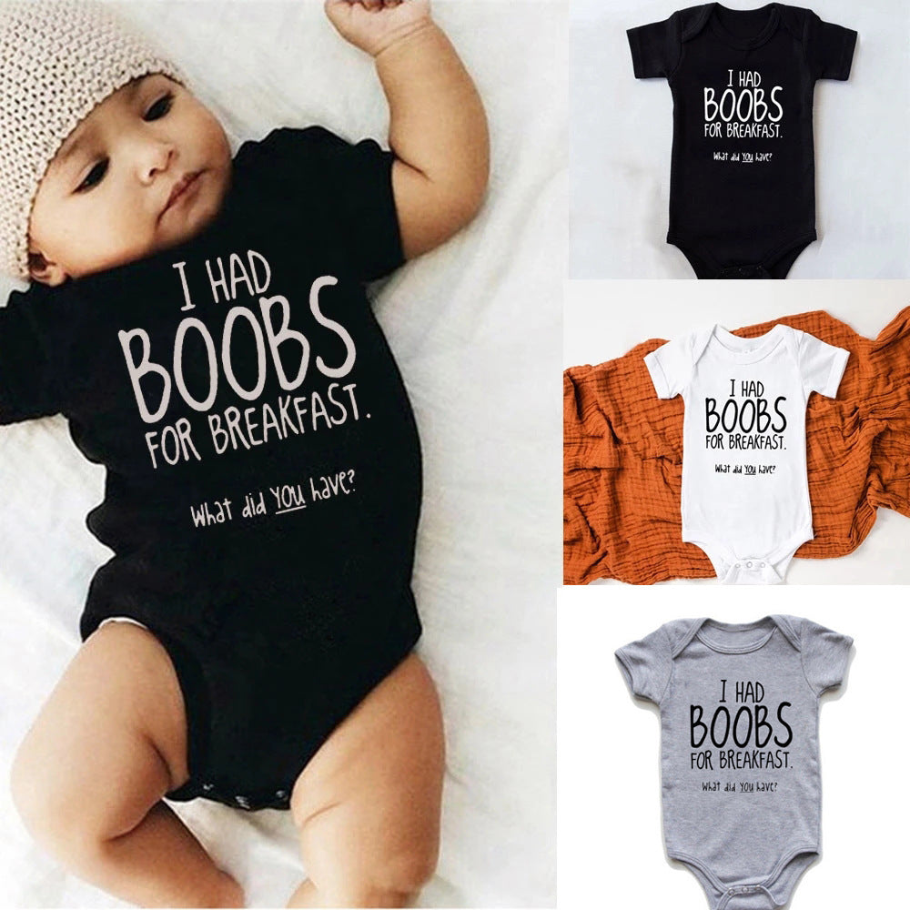 Simple Printed Baby Cotton Jumpsuit – Infant Romper Outfit