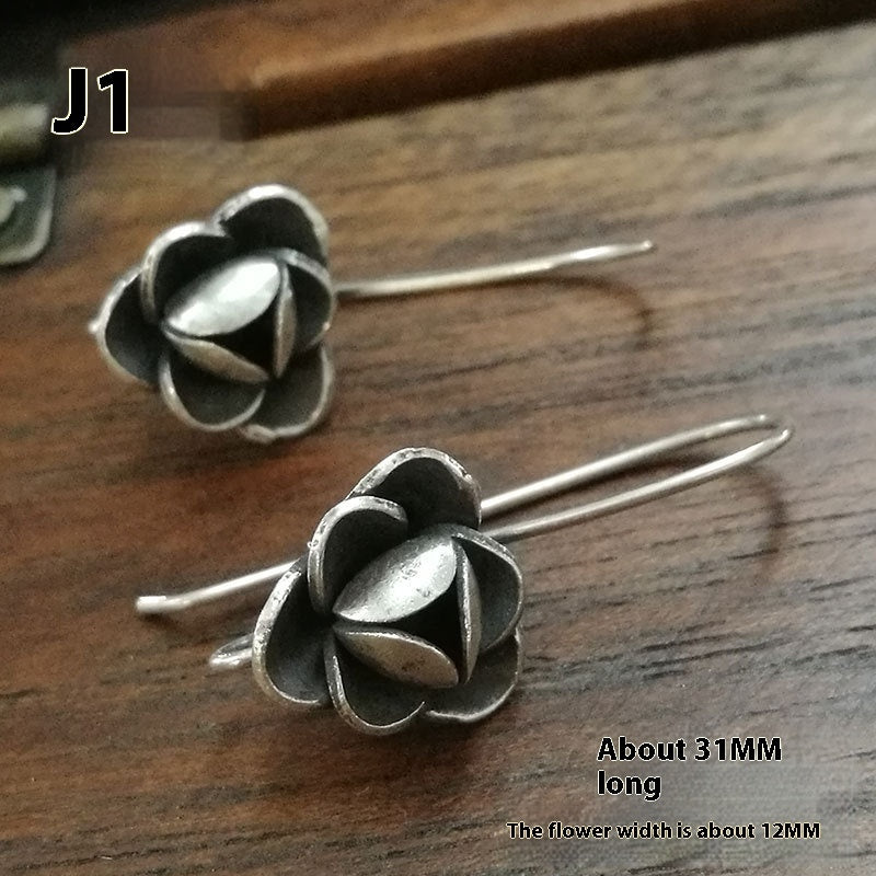 Homemade Sterling Silver Earrings Eardrop Silver Accessories Silver Ear Hook
