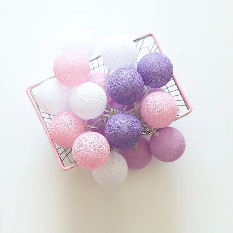 Cotton Ball Lighting Chain Festival Color Decoration