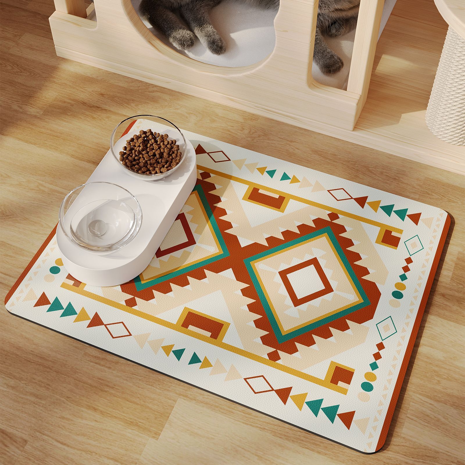 Minimalist Pet Feeding Mat Repeated Washing Water-absorbing Non-slip Mat Rest Sleep