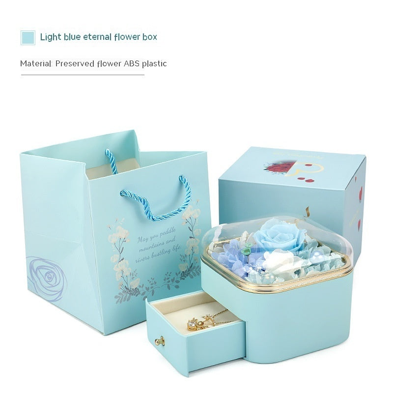 Rose Jewelry Box Drawer Organizer With Metal Construction