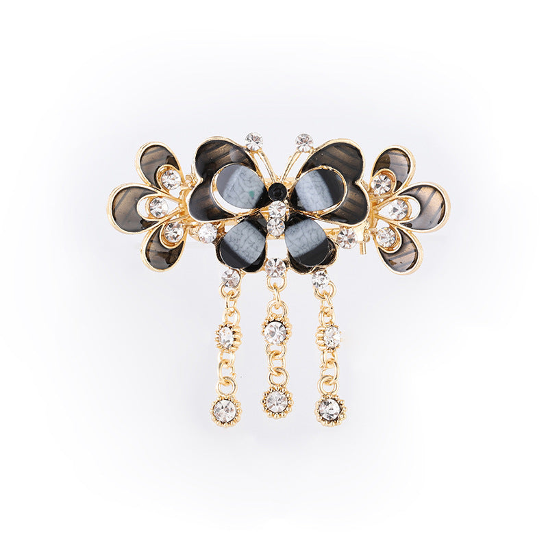 Vintage Plate Back Head Fringe Clip