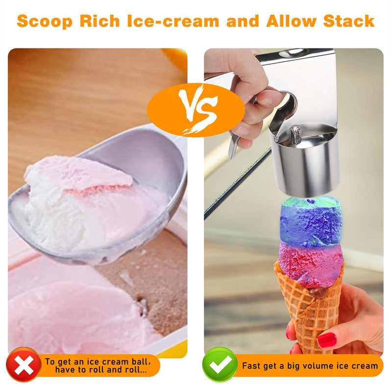 Old-Fashioned Big Ice Cream Scoop with Spring Trigger – Easy-Clean, Heavy-Duty Kitchen Gadget