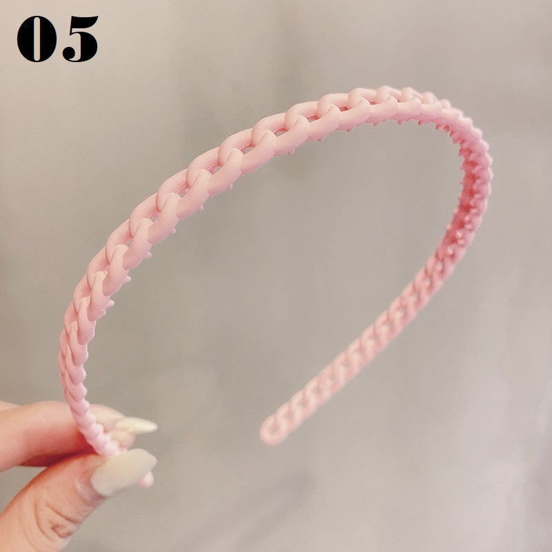 Simple Serrated Non-slip Solid Color Hair Headband