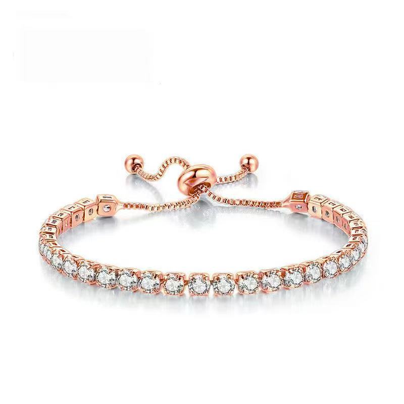 Simple Stainless Steel Material Square Zircon Crystal Bracelet