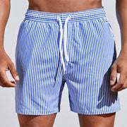 Men's Plaid Ice Silk Trousers Polyester Summer Casual