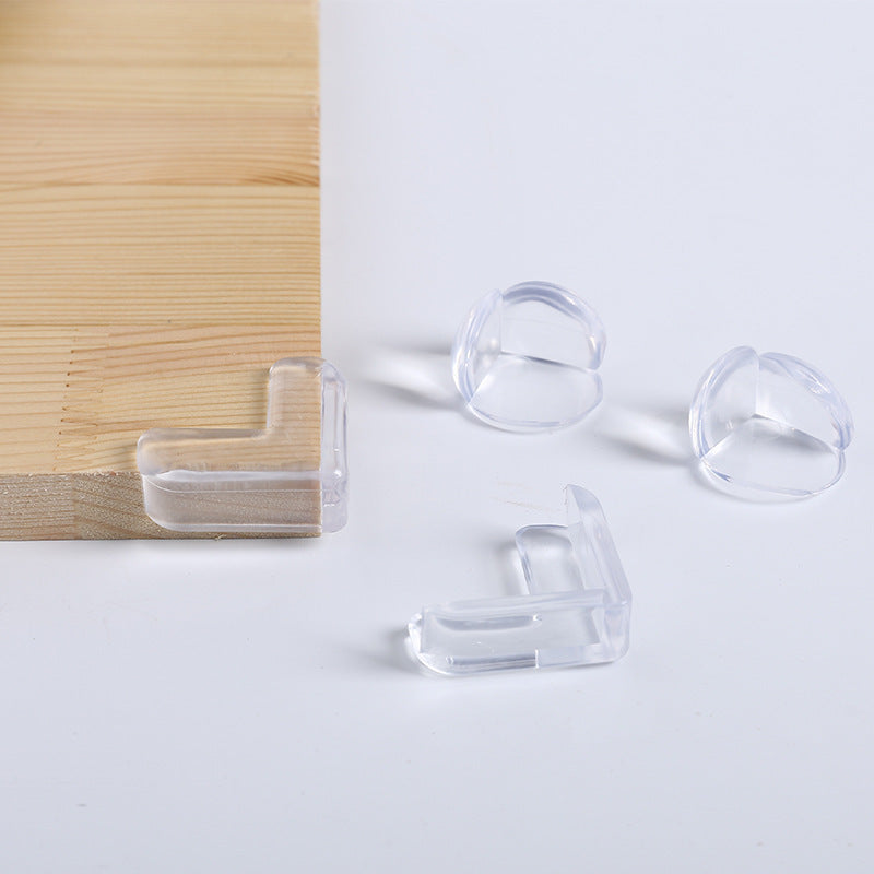 Children's Transparent Anti-collision Corner Coffee Table With Side Glass