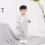 British Baby Dress Outfit – Long Sleeve Three-Piece Set for One-Year-Olds