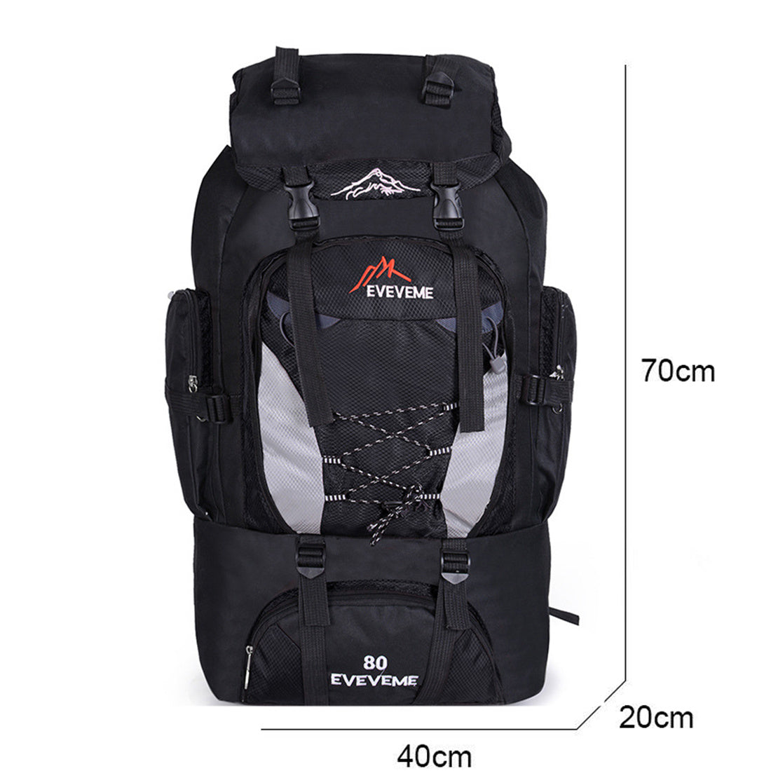 Unisex Nylon Waterproof Hiking Backpack Rucksack 80L
