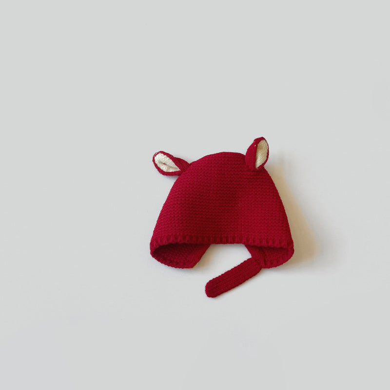 Baby Knitted Winter Hat – Warm Acrylic Dome Cap with Ear Protection for Infants