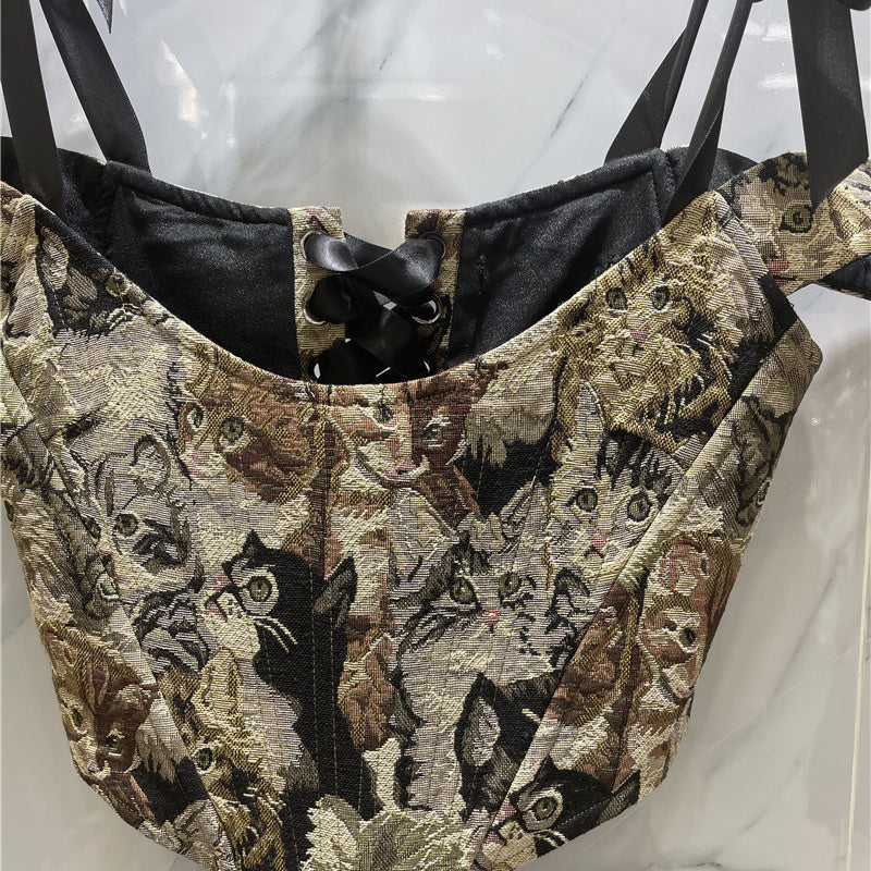 Lace-up Design Sense Personality Camisole Women