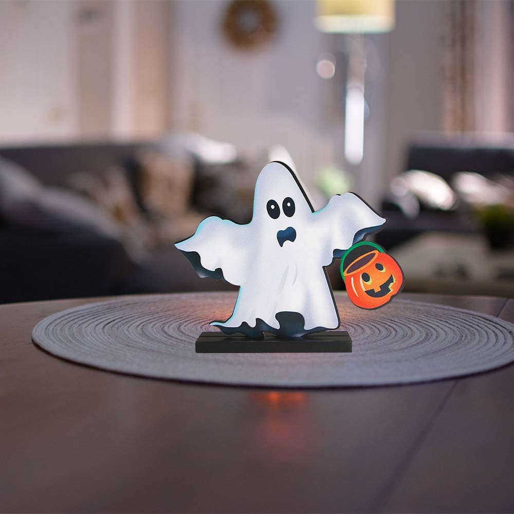 Halloween Wooden MDF Haunted House Decoration – Holiday Party Tabletop Display Craft