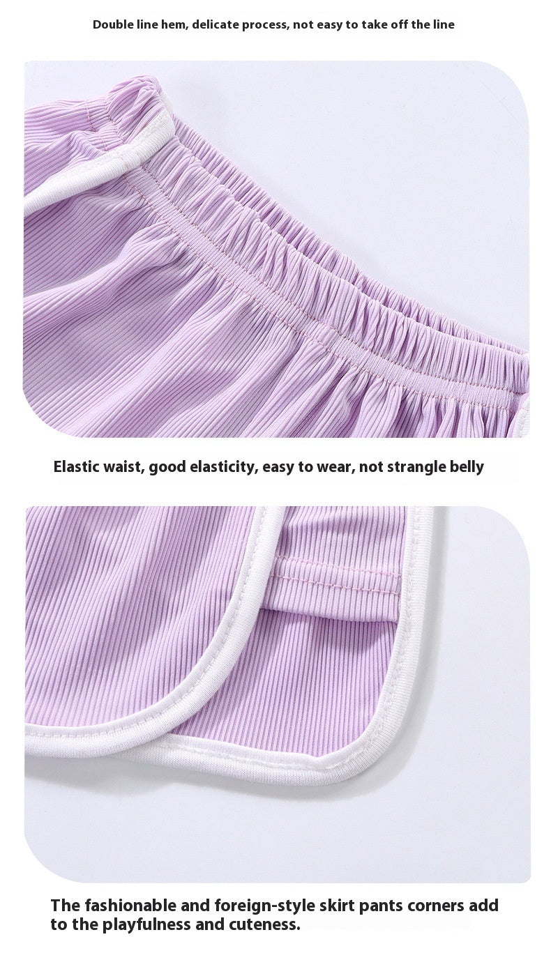 Girls Ice Silk Sling Suit Summer Loungewear