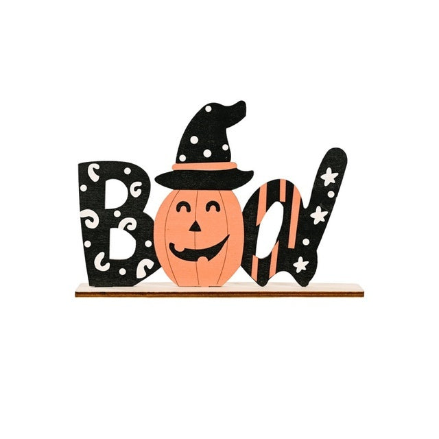 Halloween Wood Decorations DIY Ghost Letter Festival Ornamen