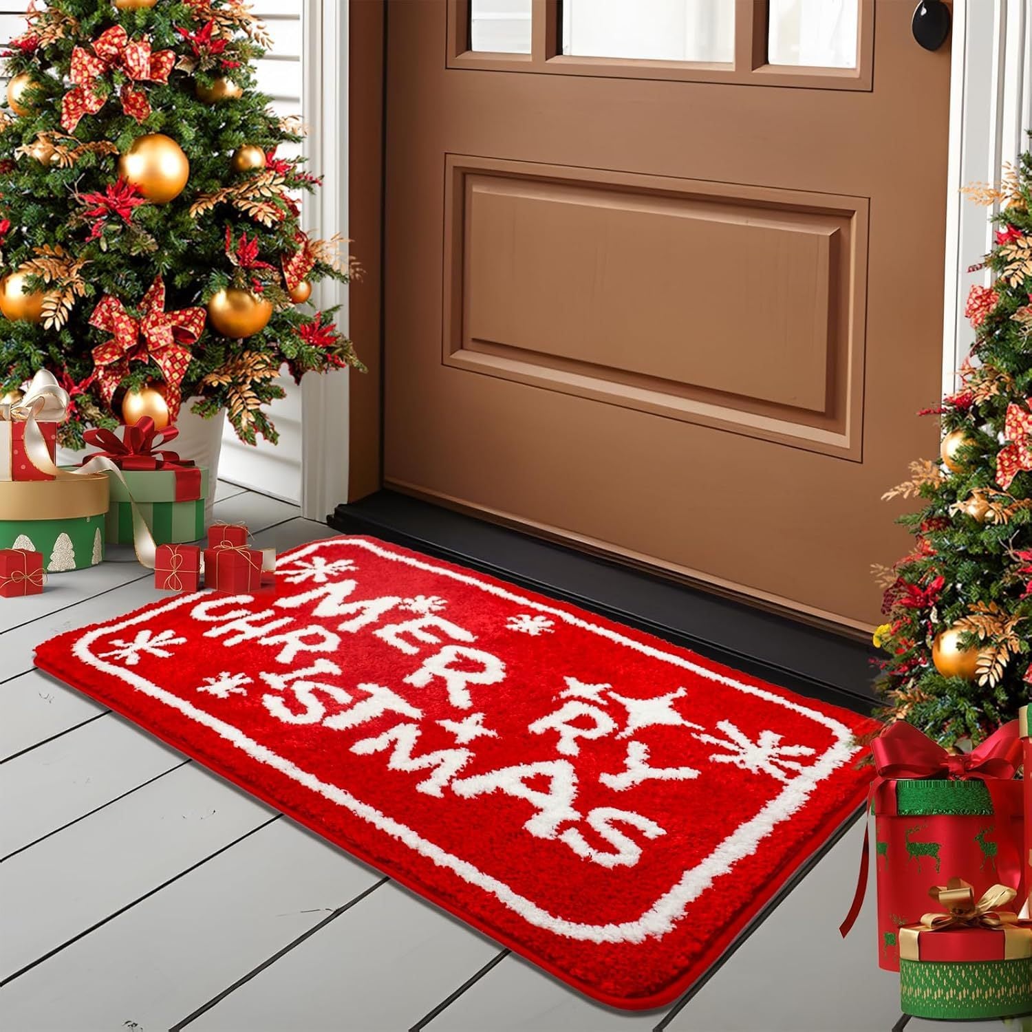 Christmas Cashmere Carpet Bathroom Absorbent Non-slip Mat