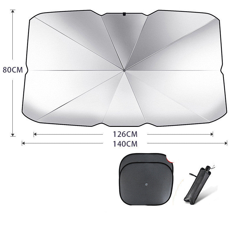 Foldable Car Windshield Sun Shade Umbrella, UV Protection and Heat Insulation Front Window Cover
