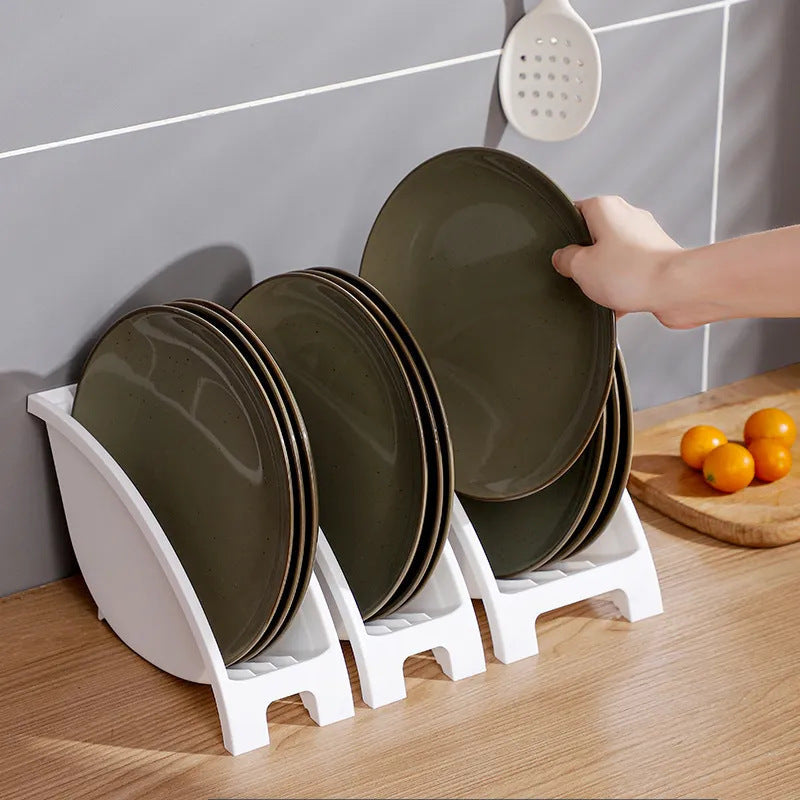 Plastic Dish Rack With Drain Stand For Plates And Bowls