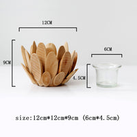 Wooden petal candlestick