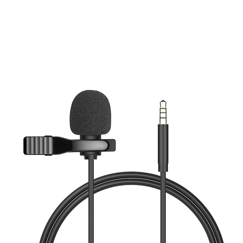 Metal Lavalier One-point Two-amplifier Microphone Mini Live Recording Collar Clip Earphone Microphone