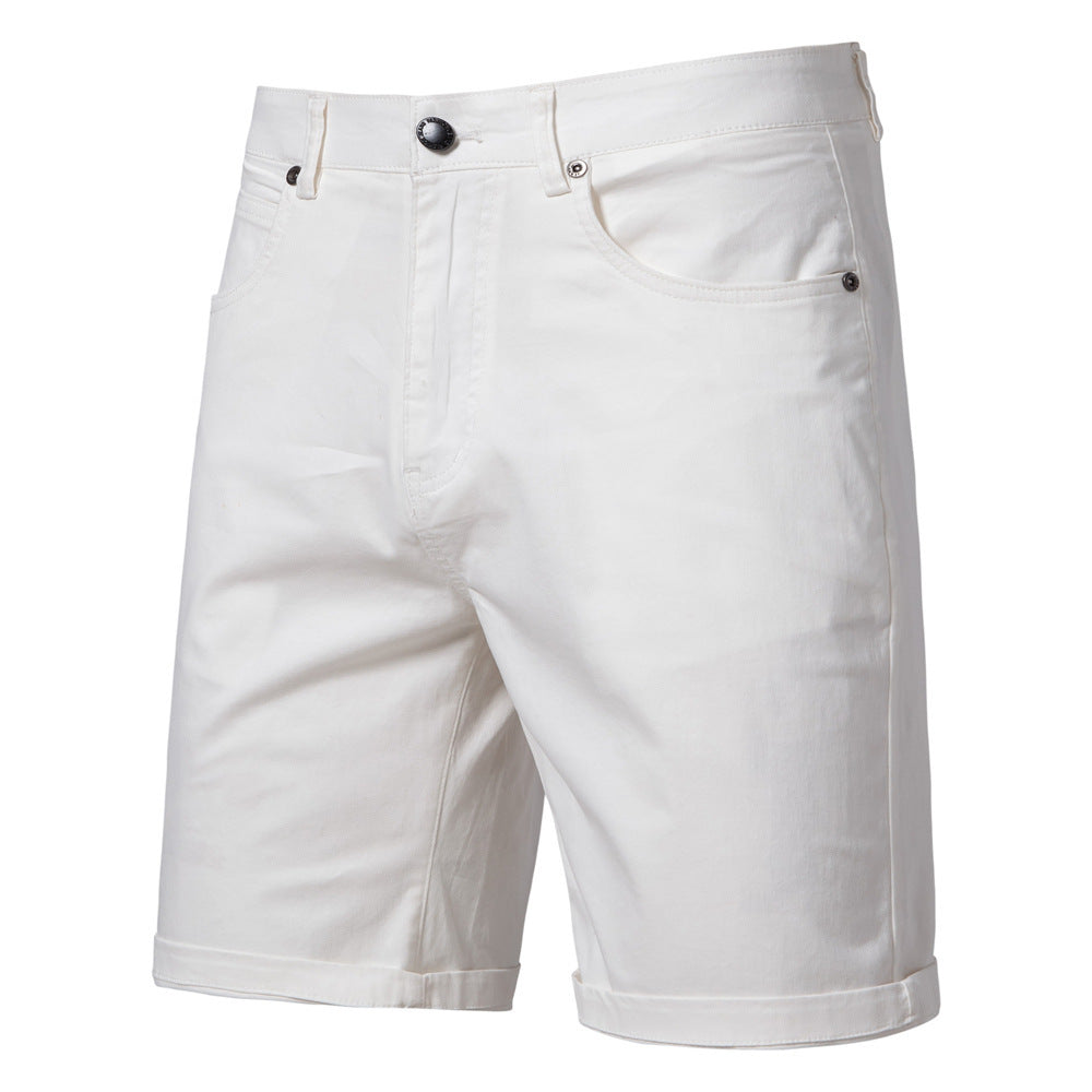 Straight Slim Cropped Pants Plus Size Solid Color Men's Clothing