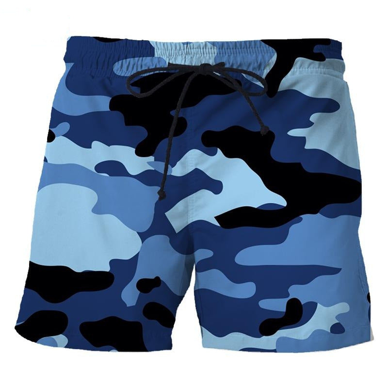 Men's Camouflage Printed Shorts Relaxed Vinylon Fabric