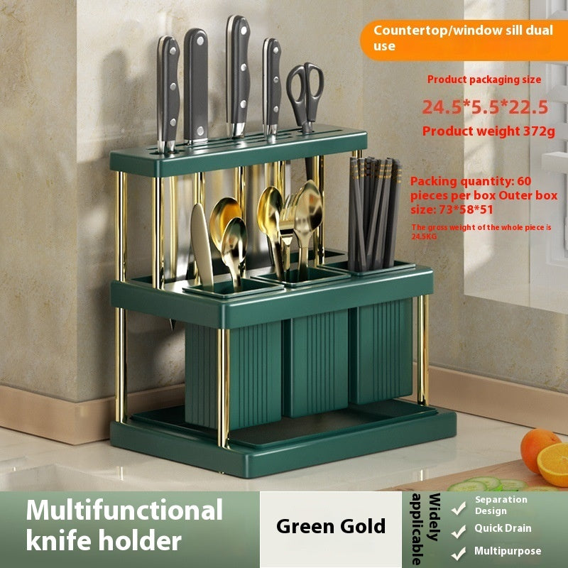 Multifunctional Utensil Storage Rack – Knife & Fork Organizer