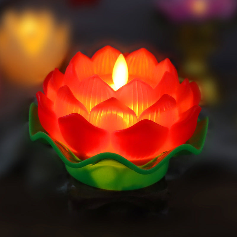 Lotus Lamp LED Candle Light Plastic Luminous Decorative Ornaments