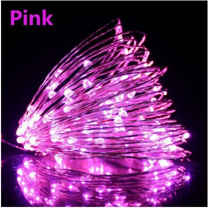 LED Copper Wire String Lights with Button Battery Box Indoor Holiday Christmas Decoration