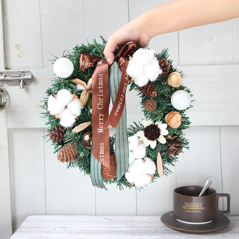Simulation Cotton Pine Cone Door Hanging Christmas Home Decoration