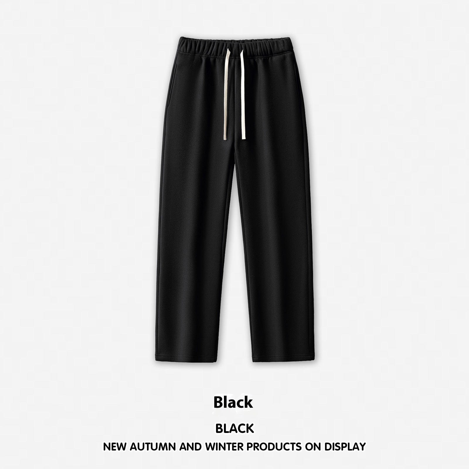 Men’s Wide-Leg Sweatpants – Straight Solid Color Dopamine Style