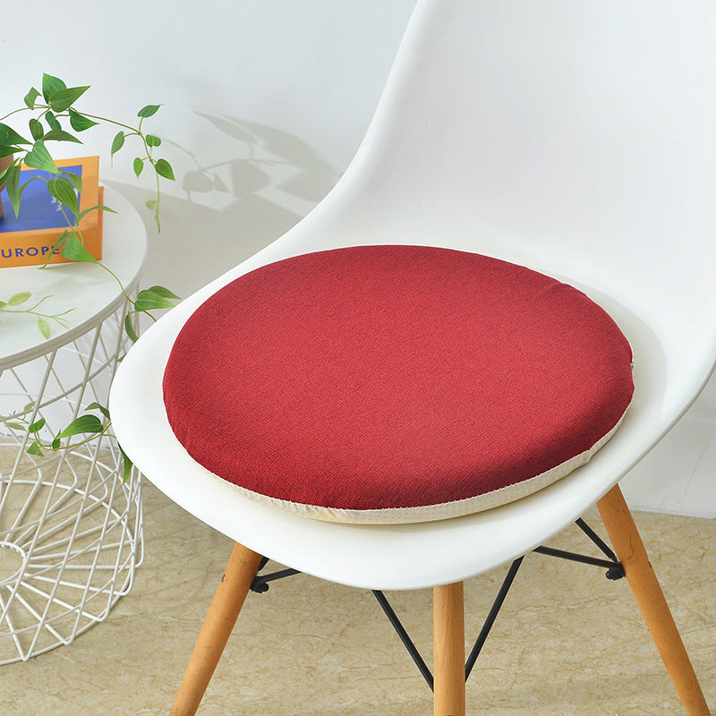 Round Linen Memory Foam Slow Rebound Seat Cushion