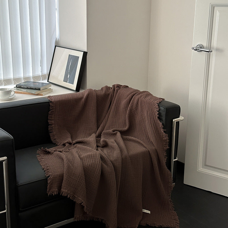Household Fashion Tassel Simple Cloth Blanket