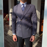 Gray Double Breasted Suit