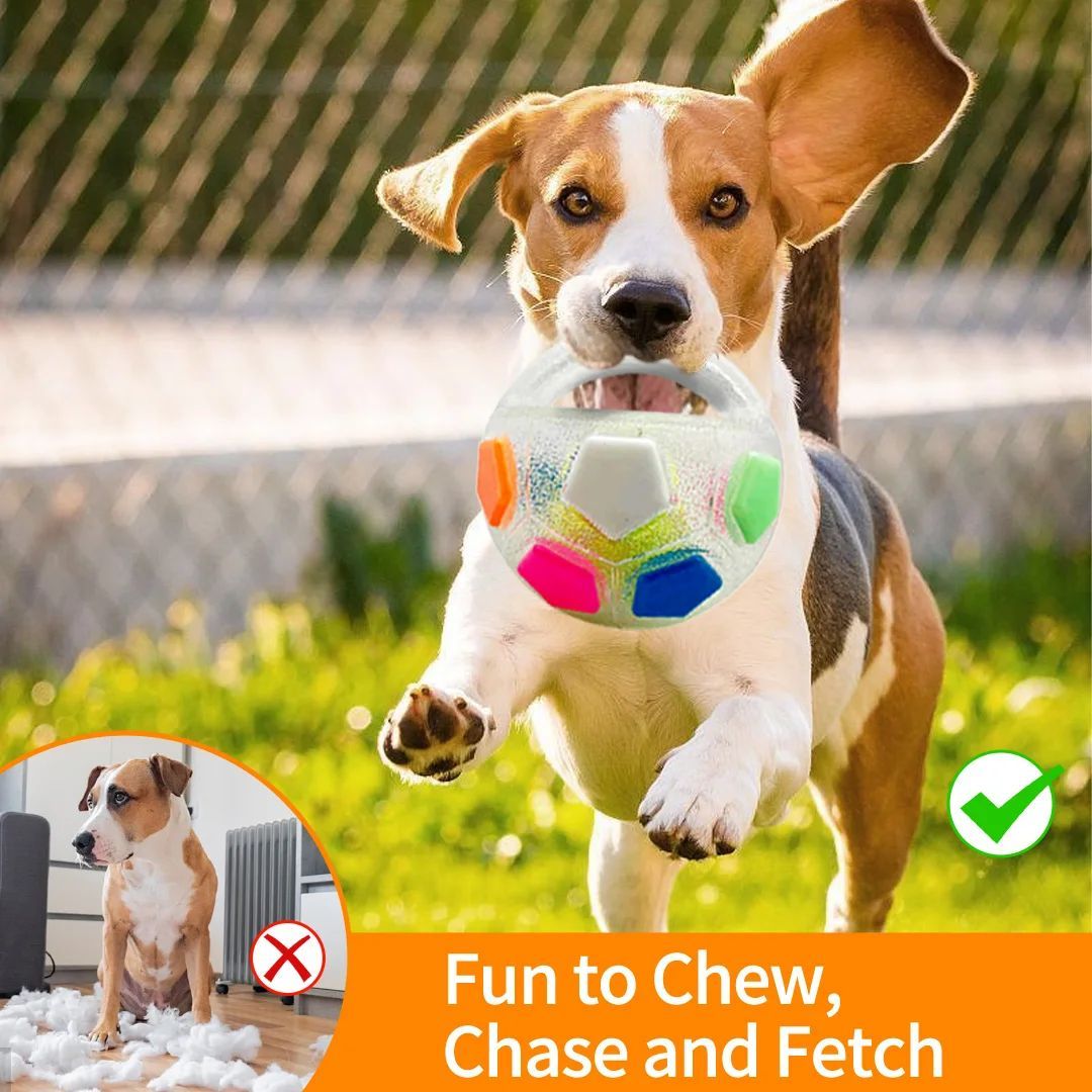 Durable Football and Tennis Ball-Shaped Squeaky Dog Toys for Outdoor Training and Teething Relief