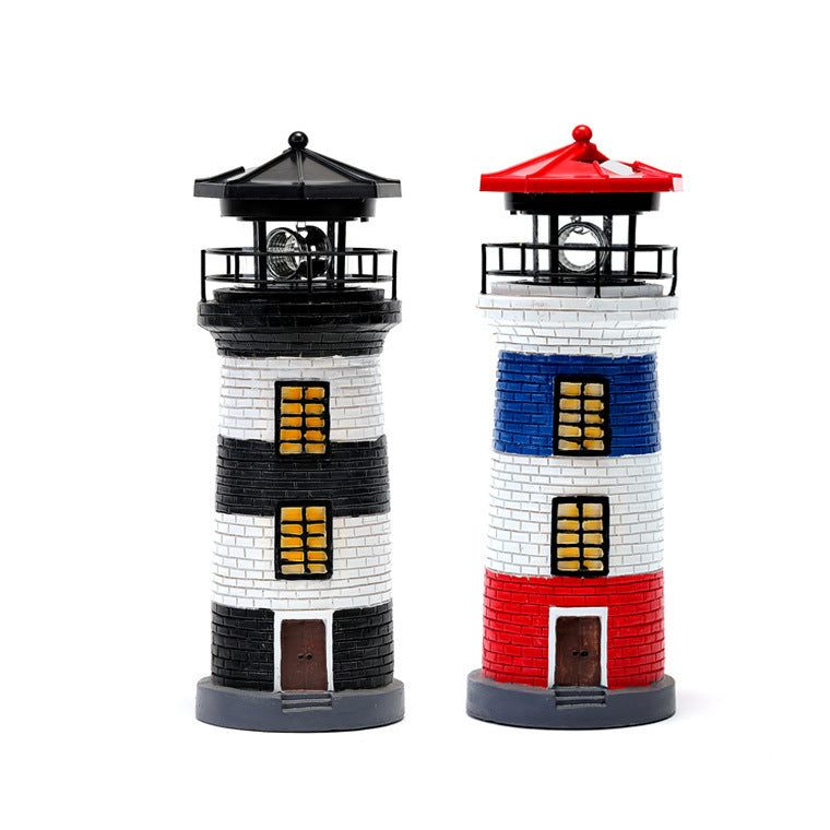 Solar Resin Craft Lighthouse Garden Ornament