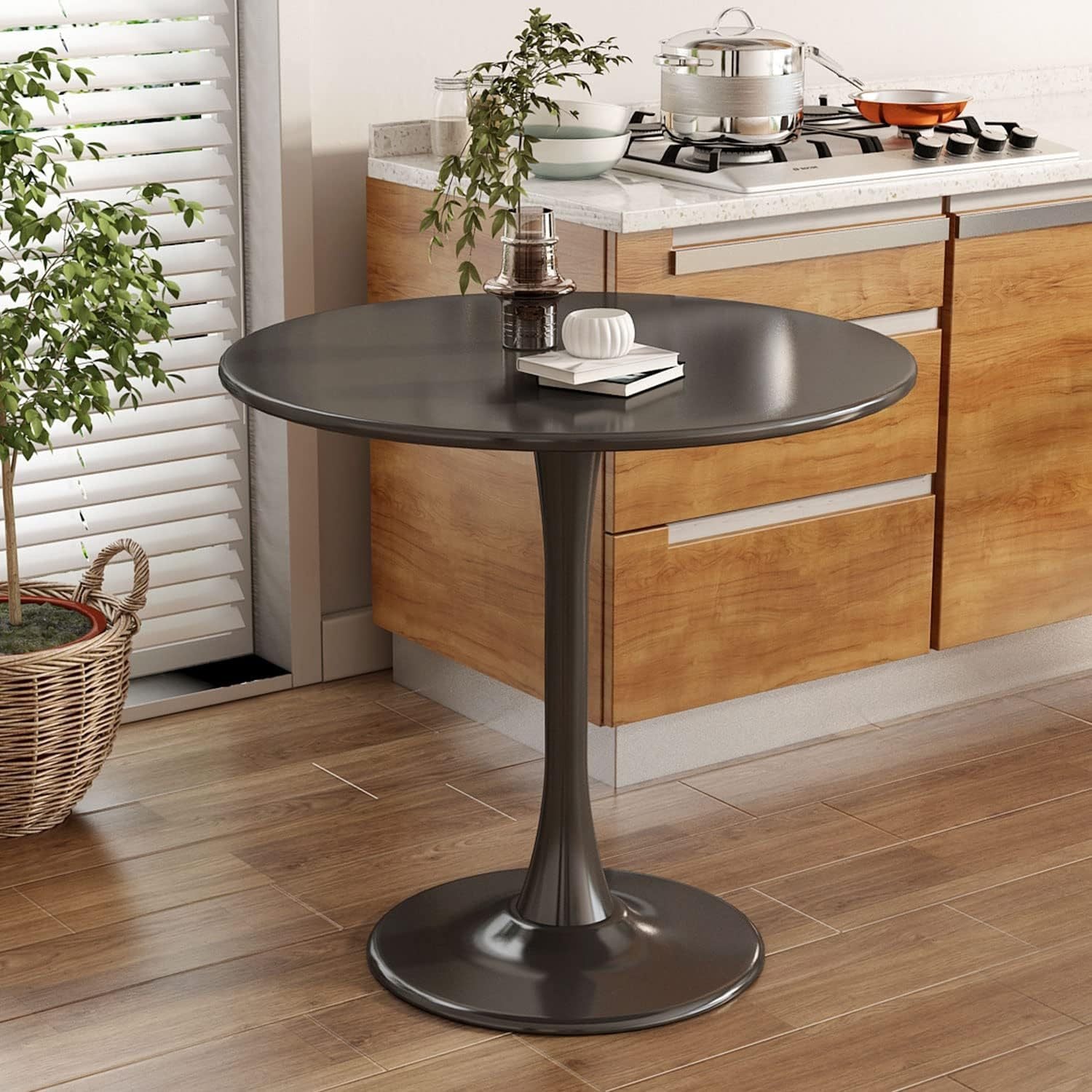 Modern Round Dining Table - Black