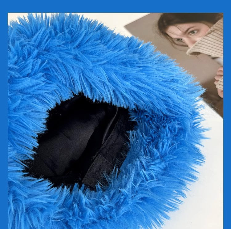 Funny Cartoon Big Eye Long Hair Puppy Plush Sleeve Cap