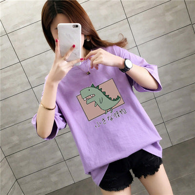 Korean Style Summer T-Shirt – Loose Fit, Plus Size, Casual Short Sleeve for Women