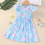 Children Flounced Sleeve Dress Girl Princess Dress