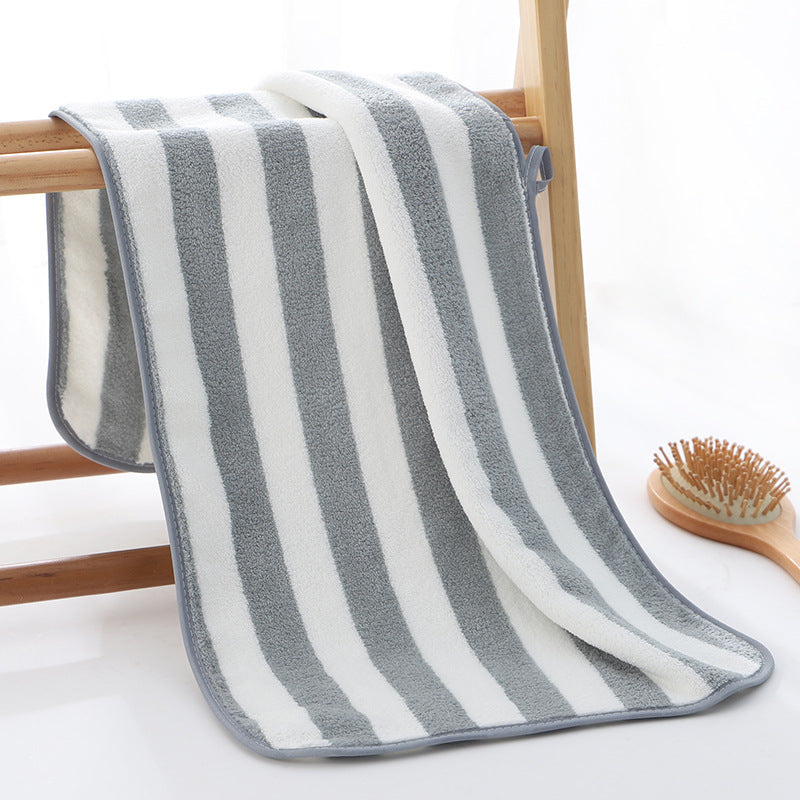 Hanging Warp Knitted Coral Fleece Soft Absorbent Narrow Strip High-density Wrapping Comfortable Towel