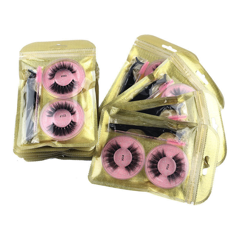 Natural Mink False Eyelashes – Round, Fluffy, Reusable Lash Extension Set