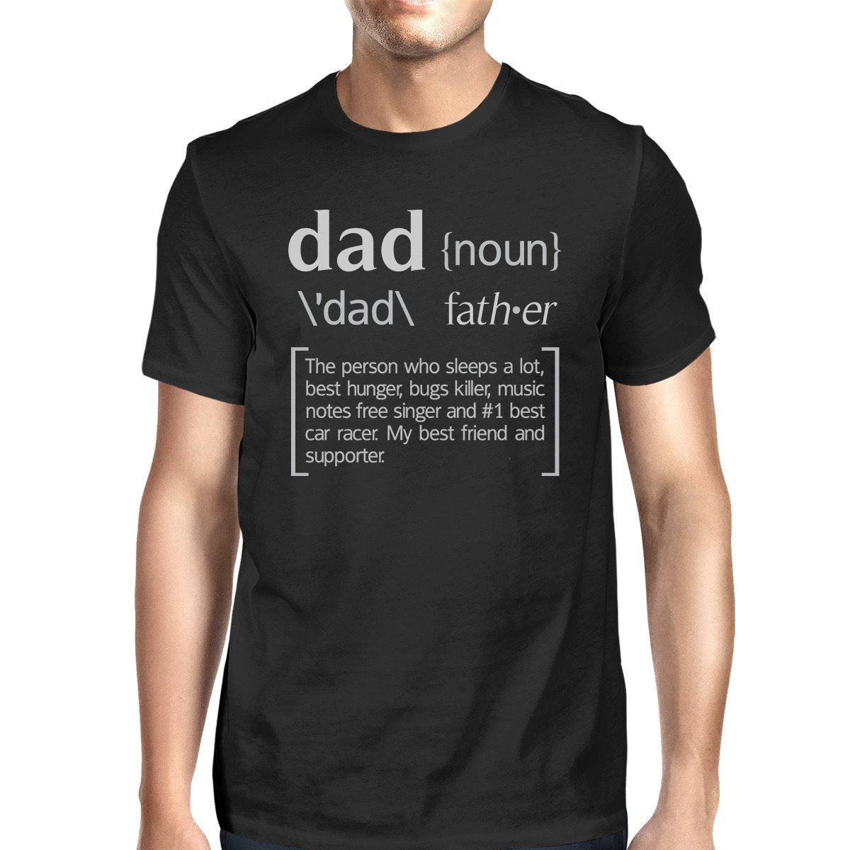 Dad Noun Mens Black Cotton T-Shirt Cute Fathers