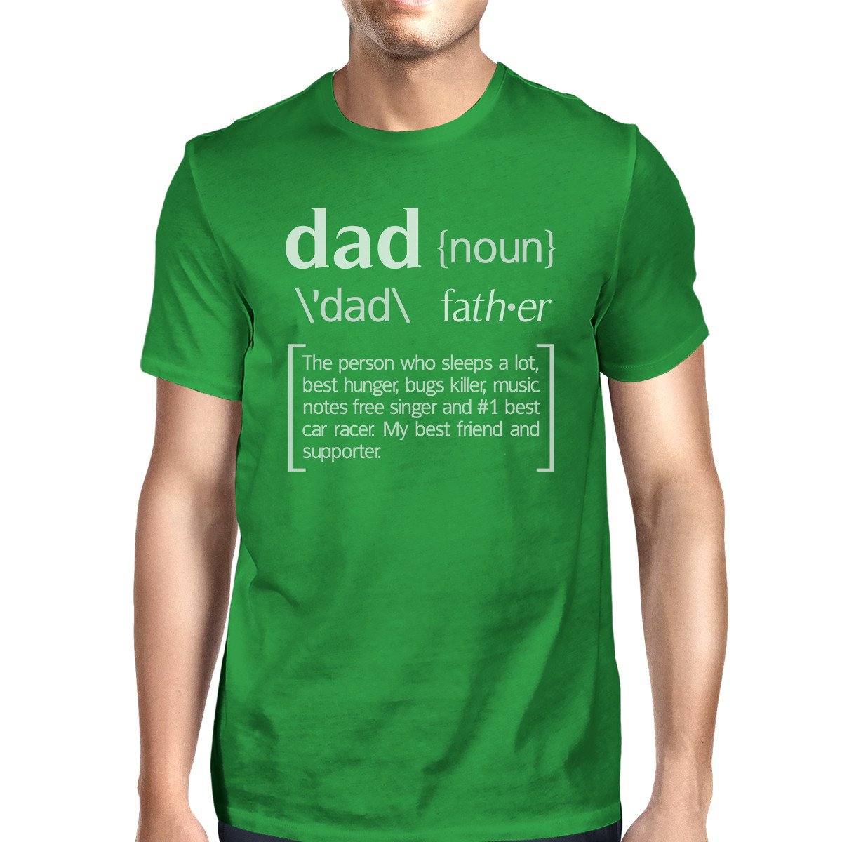 Dad Noun Mens Green Cotton Tee Shirts Unique