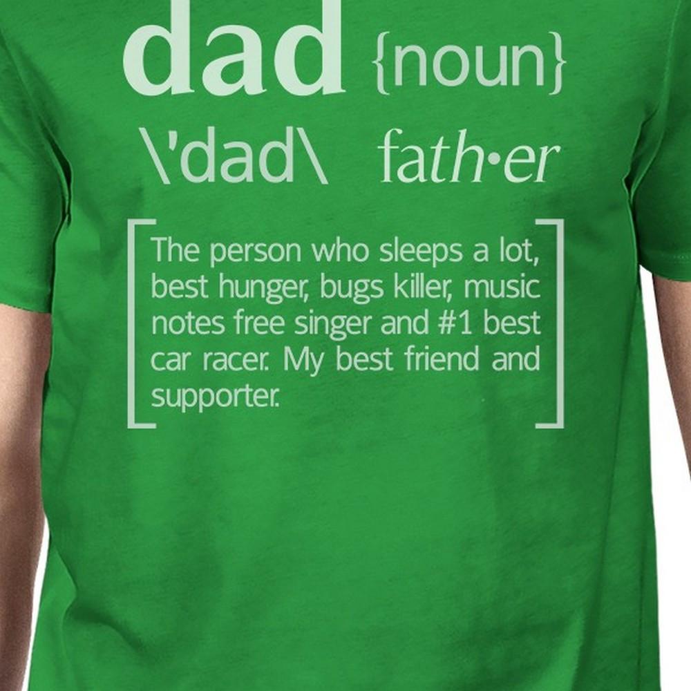Dad Noun Mens Green Cotton Tee Shirts Unique