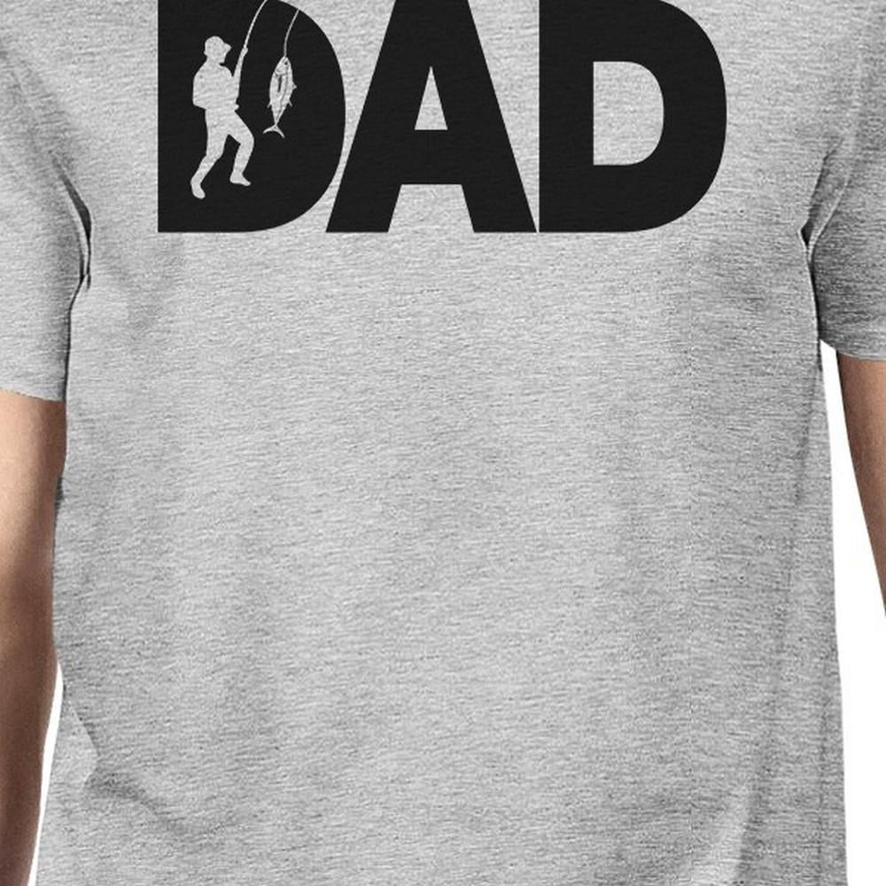 Dad Fish Mens Gray Tee Shirt Funny Design Top For