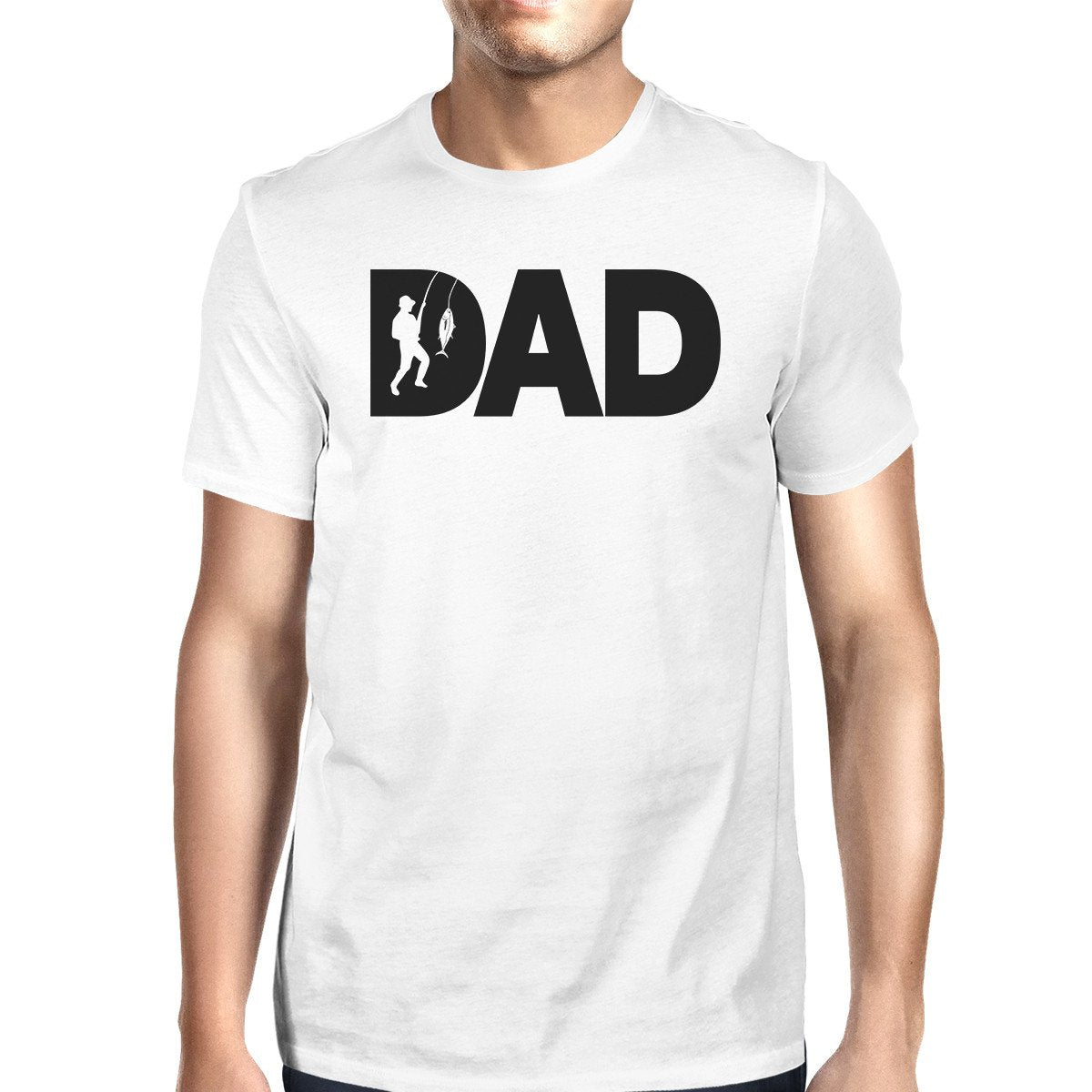 Dad Fish Mens White T-Shirt Funny Gifts For Dad